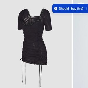 Savage Fenty | Black Short Sleeve Slip | XL